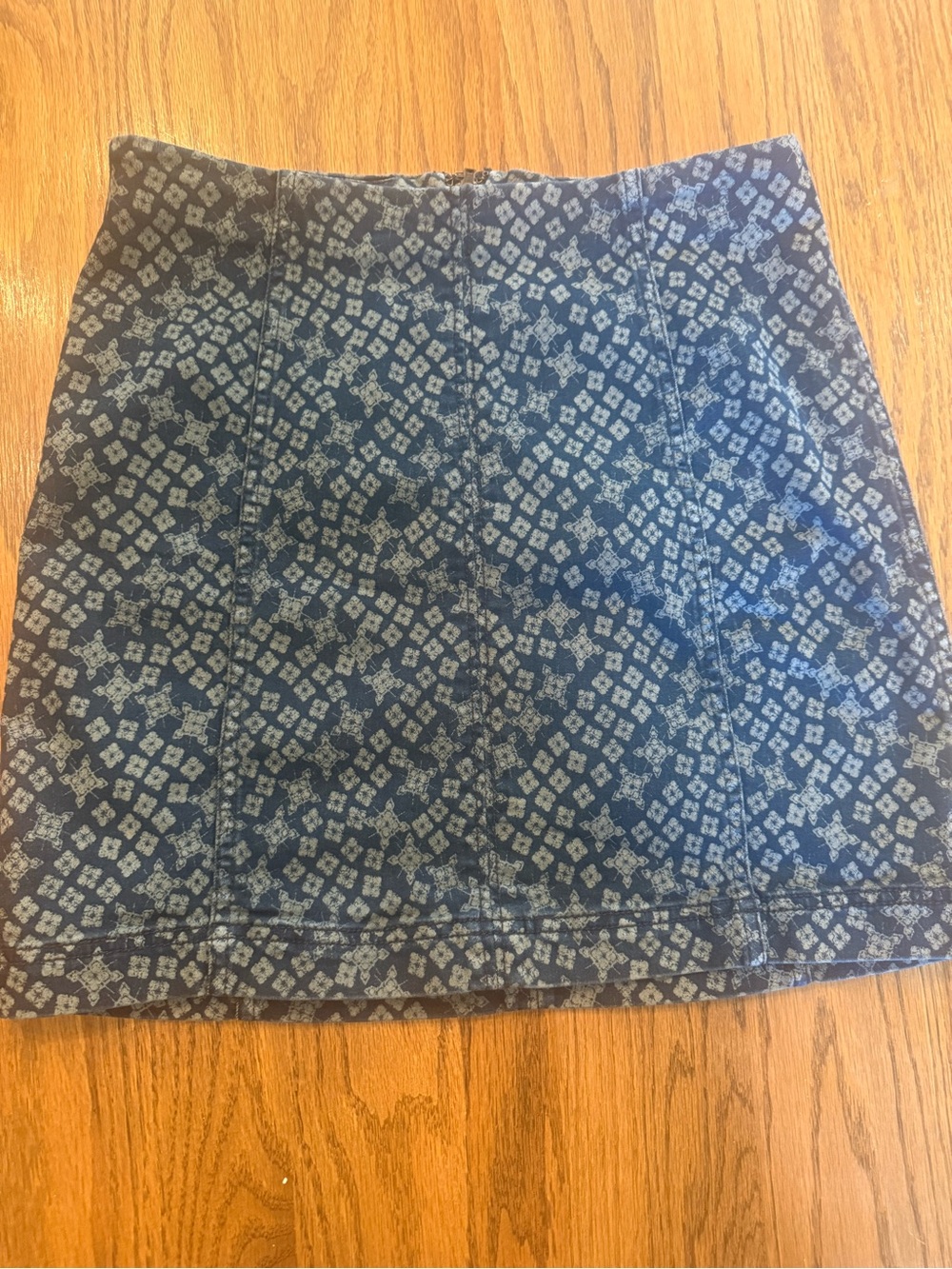 Free People Blue Patterned Mini Skirt